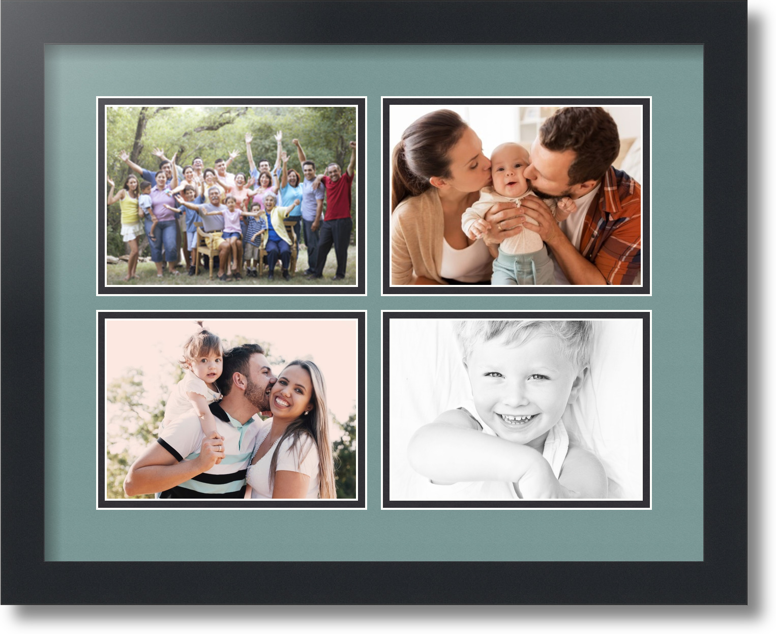 ArtToFrames Collage Mat Picture Photo Frame 4 5x7" Openings in Satin