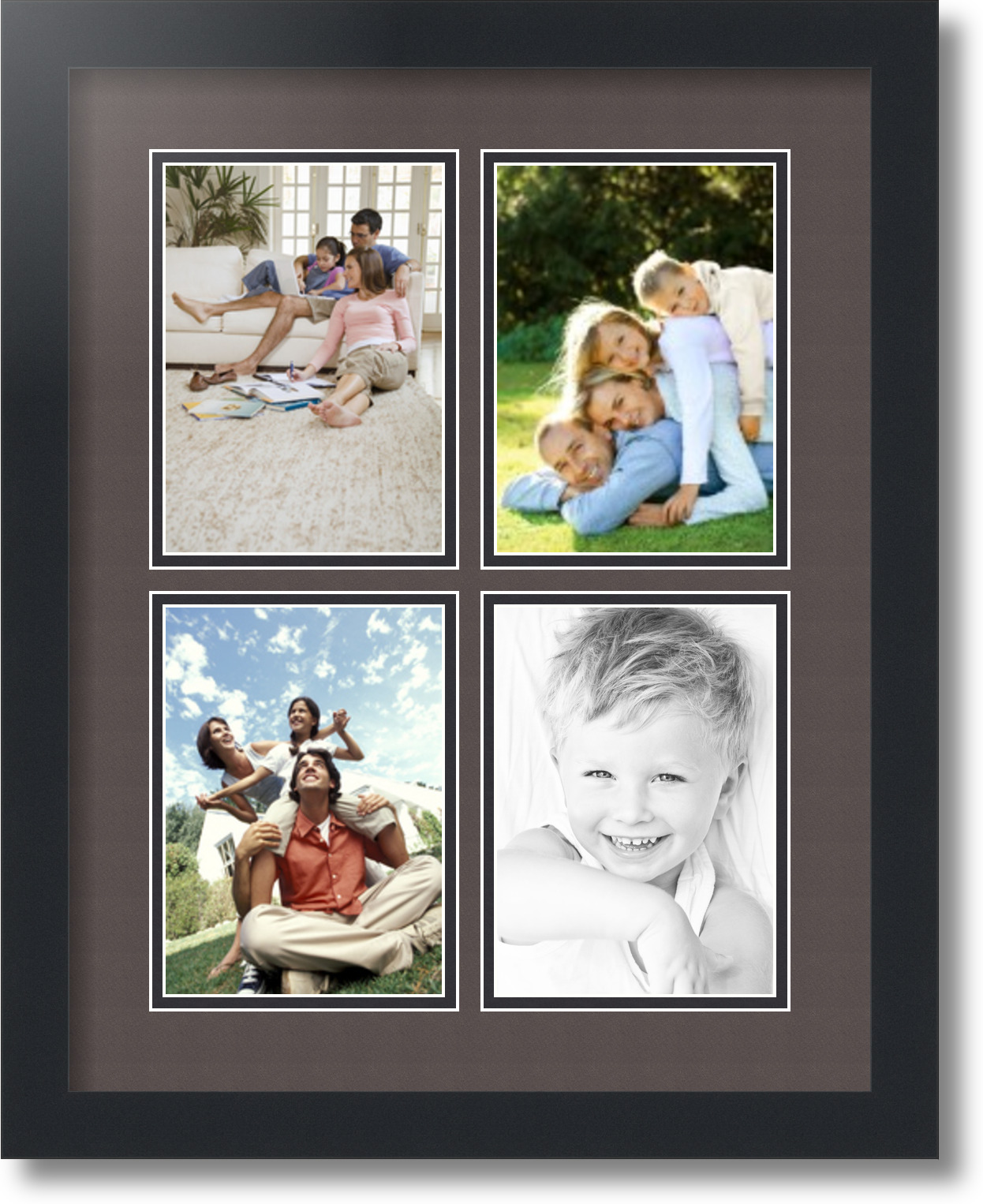 ArtToFrames Collage Mat Picture Photo Frame 4 5x7" Openings in Satin Black 3 eBay