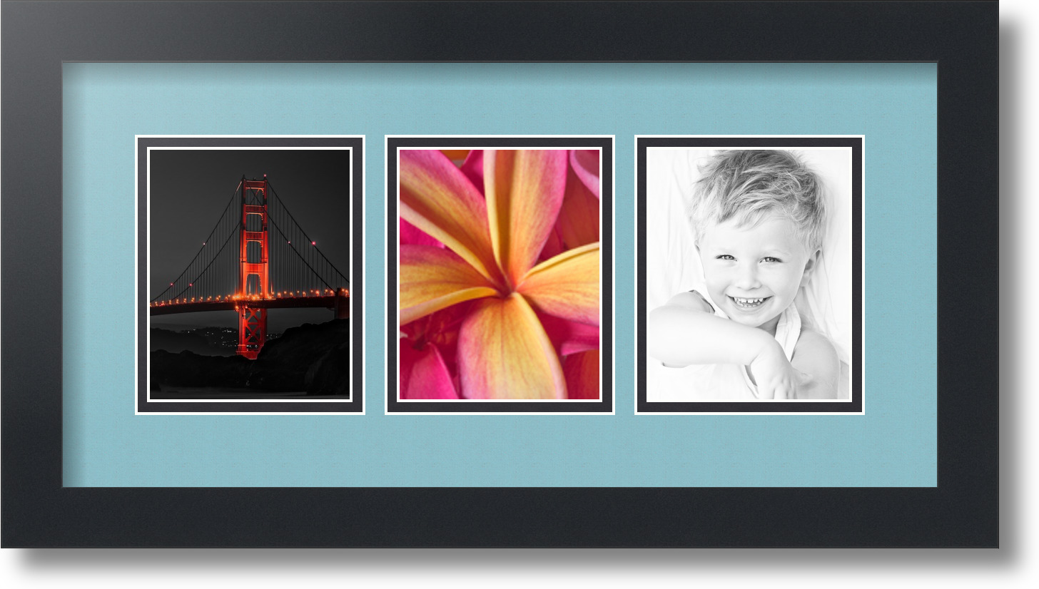 ArtToFrames Collage Mat Picture Photo Frame 3 4x5" Openings in Satin