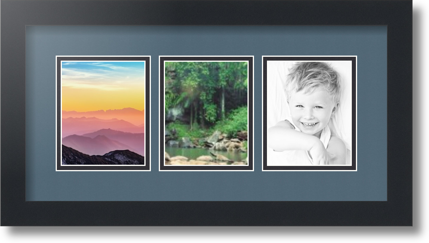 ArtToFrames Collage Mat Picture Photo Frame 3 4x5" Openings in Satin