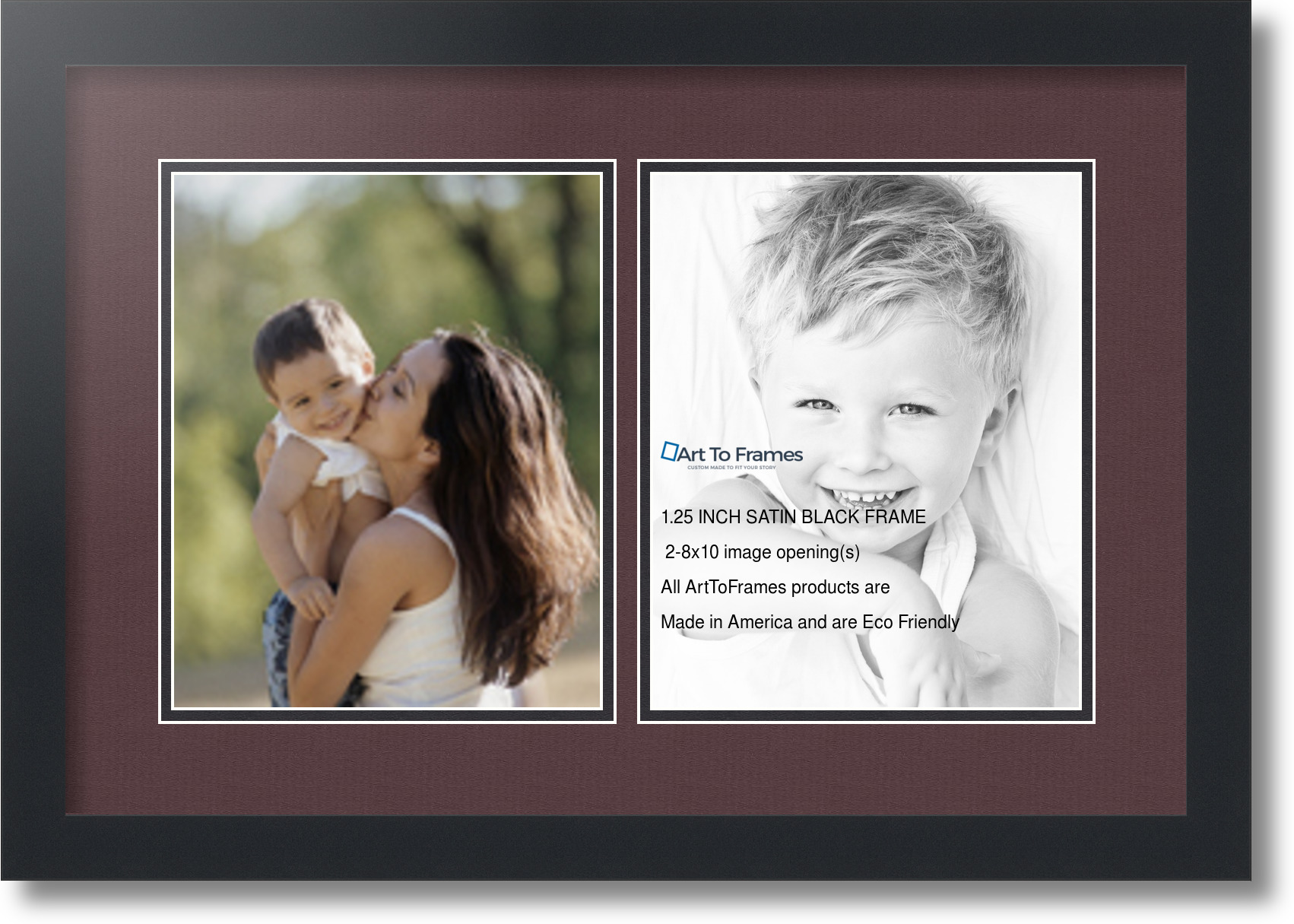 ArtToFrames Collage Mat Picture Photo Frame 2 8x10" Openings in Satin Black 36 eBay