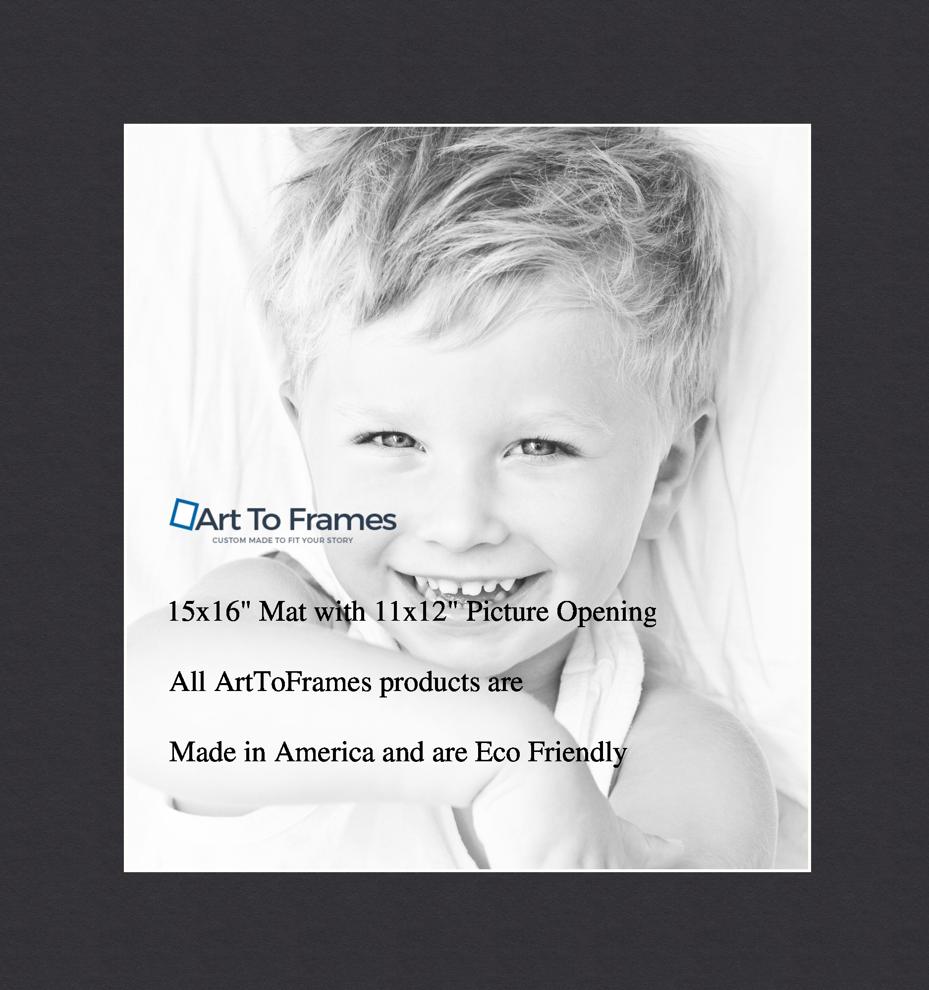 ArtToFrames Custom Black Picture Photo Frame Mat Matting Board SM