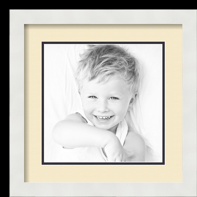 ArtToFrames Matted 14x14 White Picture Frame with 2" Double Mat, 10x10 Opening