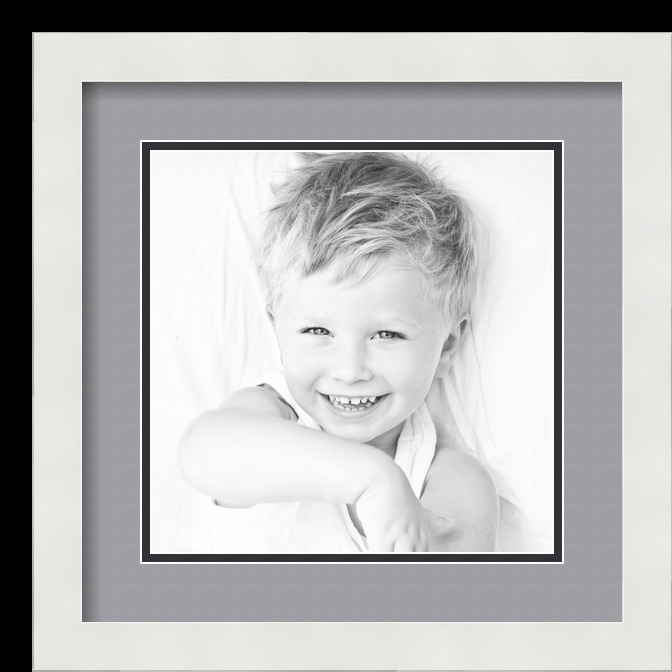 ArtToFrames Matted 14x14 White Picture Frame with 2" Double Mat, 10x10 Opening