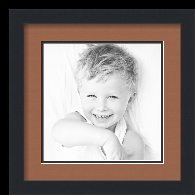 ArtToFrames Matted 14x14 Black Picture Frame with 2" Double Mat, 10x10 Opening