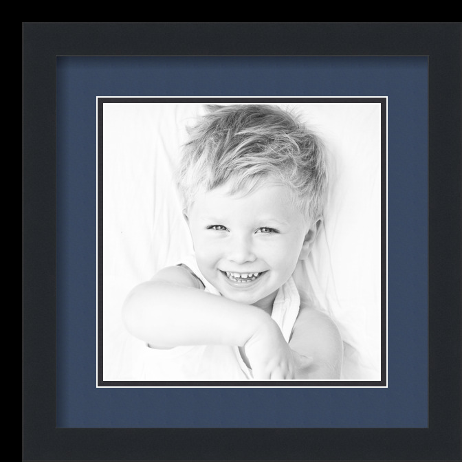 ArtToFrames Matted 14x14 Black Picture Frame with 2" Double Mat, 10x10 Opening