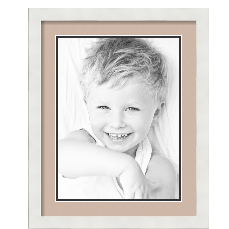 ArtToFrames Matted 16x20 White Picture Frame with 2" Double Mat, 12x16 Opening