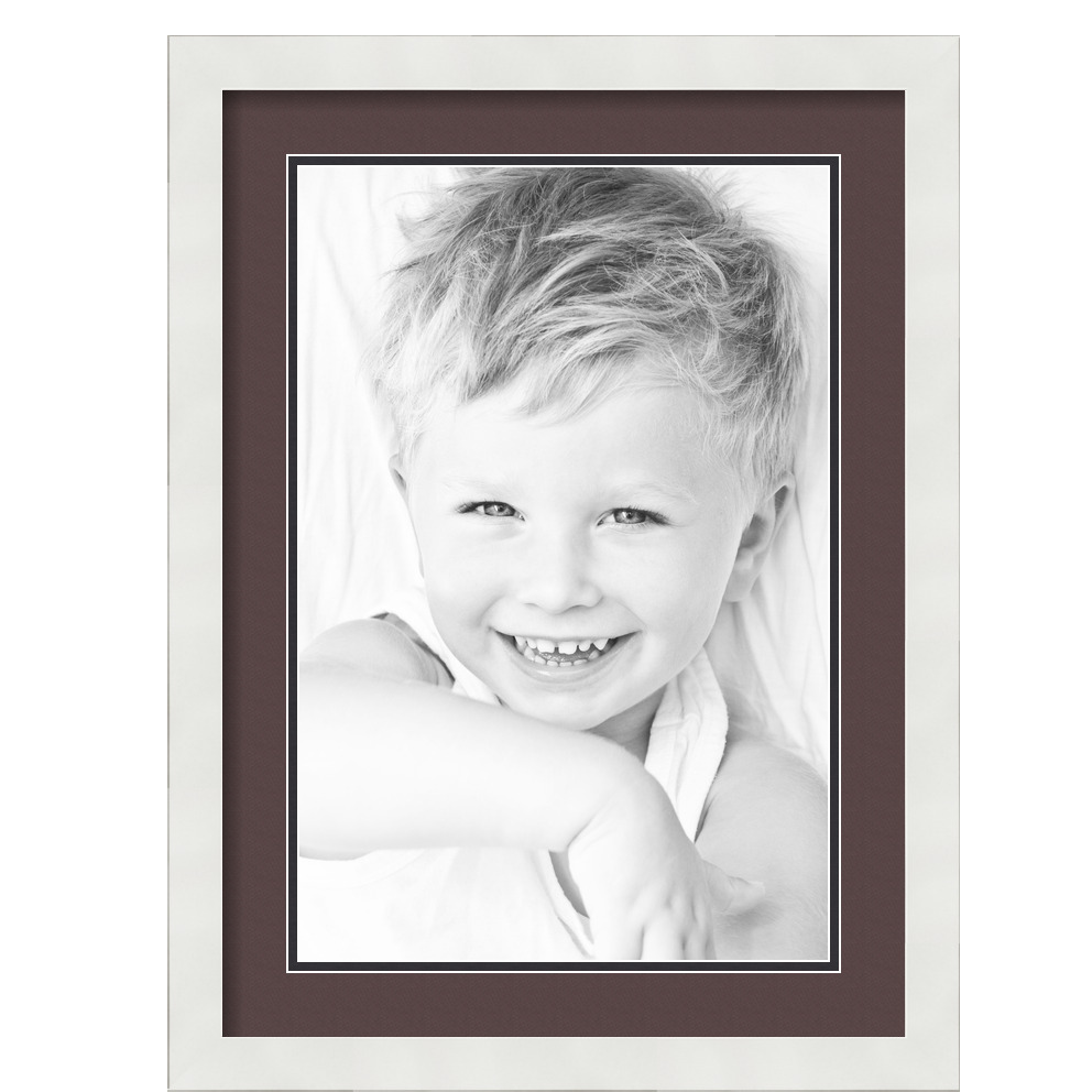 ArtToFrames Matted 16x22 White Picture Frame with 2" Double Mat, 12x18 Opening