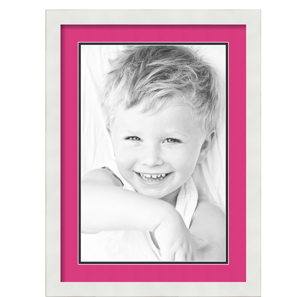 ArtToFrames Matted 16x22 White Picture Frame with 2" Double Mat, 12x18 Opening