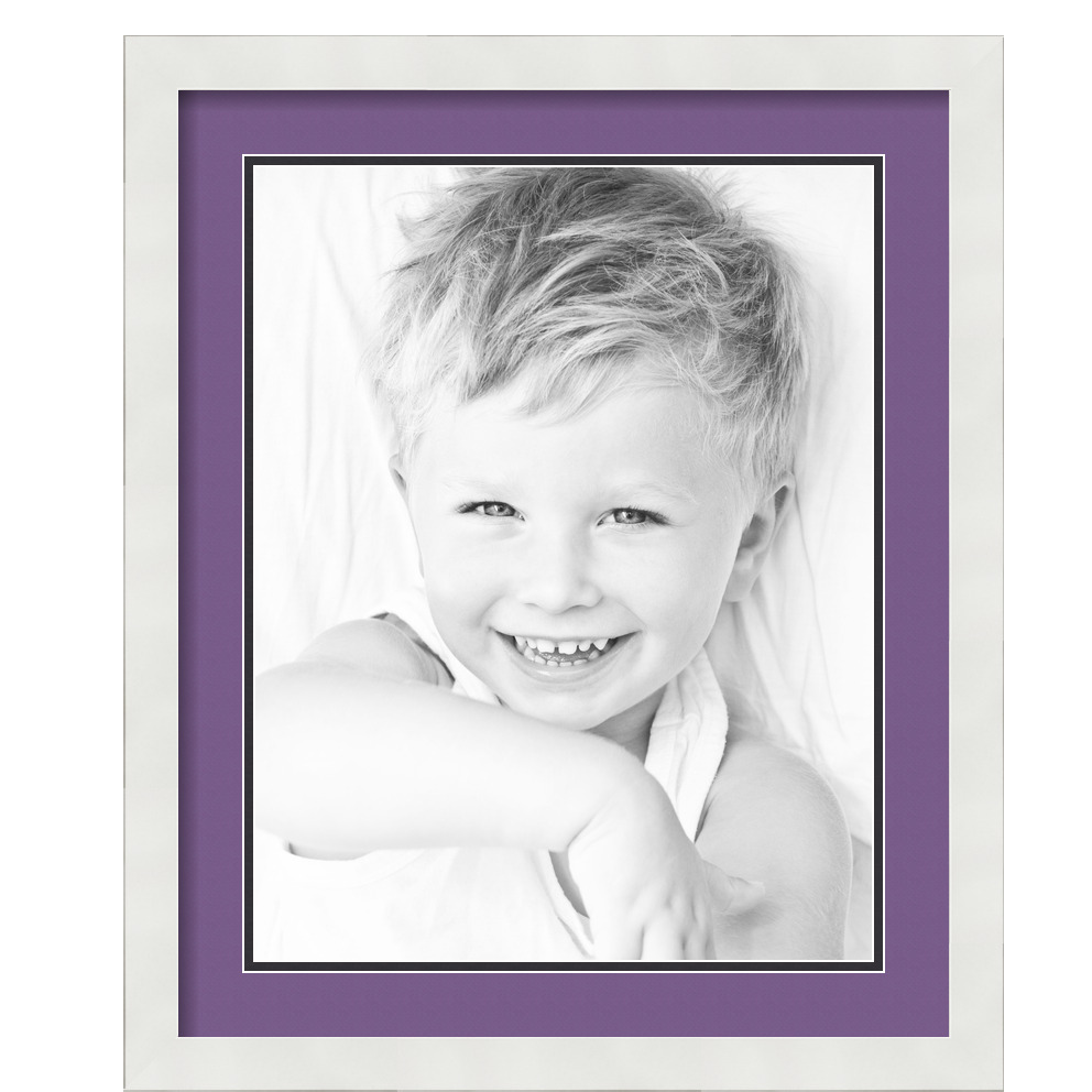 ArtToFrames Matted 18x22 White Picture Frame with 2" Double Mat, 14x18 Opening