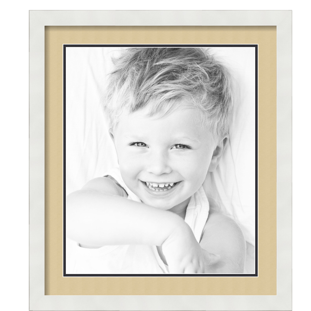 ArtToFrames Matted 19x22 White Picture Frame with 2" Double Mat, 15x18 Opening