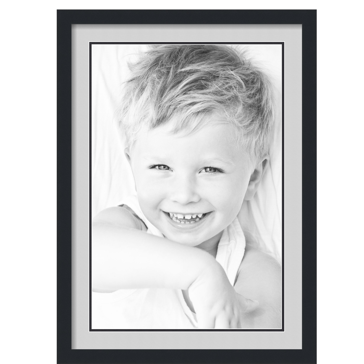 ArtToFrames Matted 20x28 Black Picture Frame with 2" Double Mat, 16x24 Opening