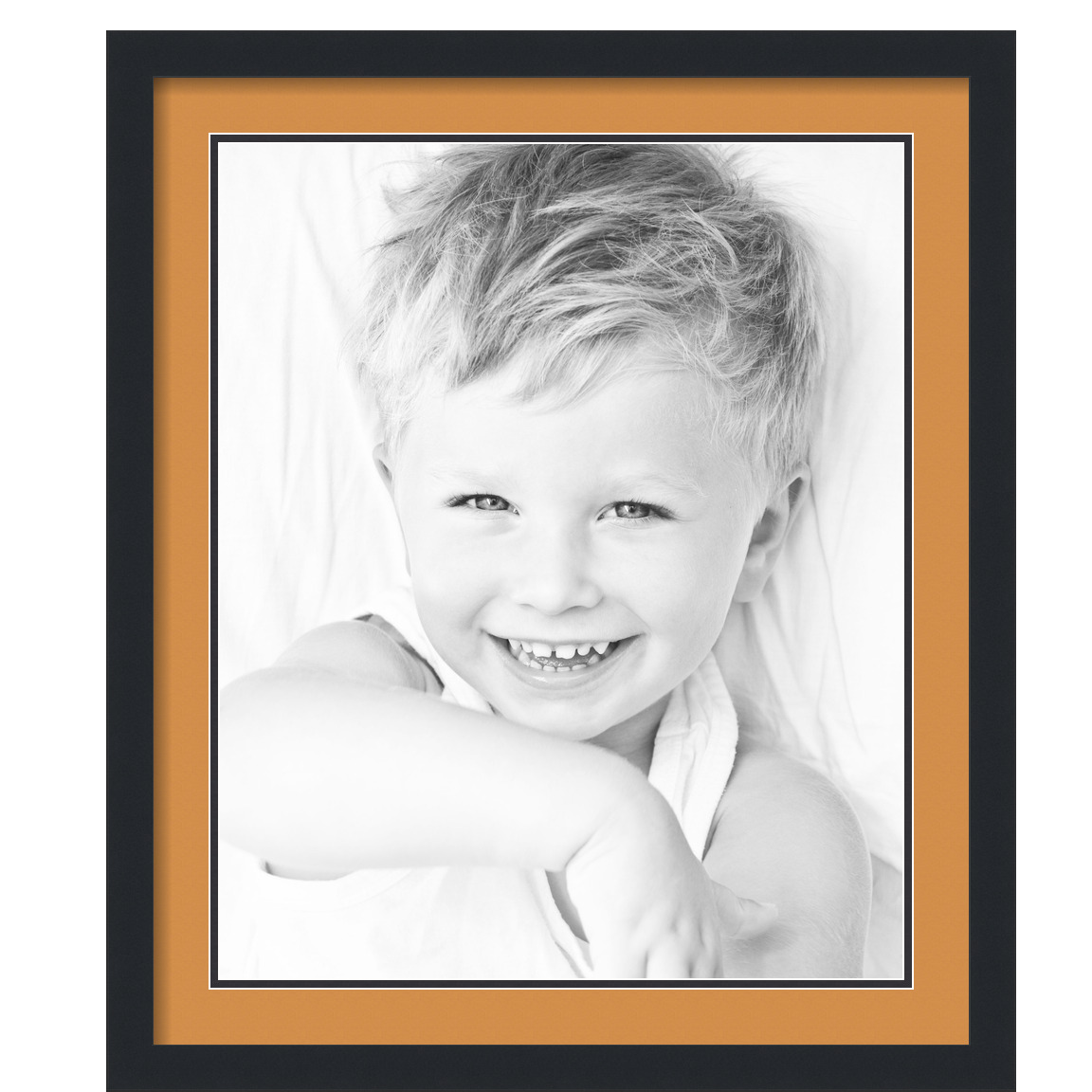 ArtToFrames Matted 22x26 Black Picture Frame with 2" Double Mat, 18x22 Opening