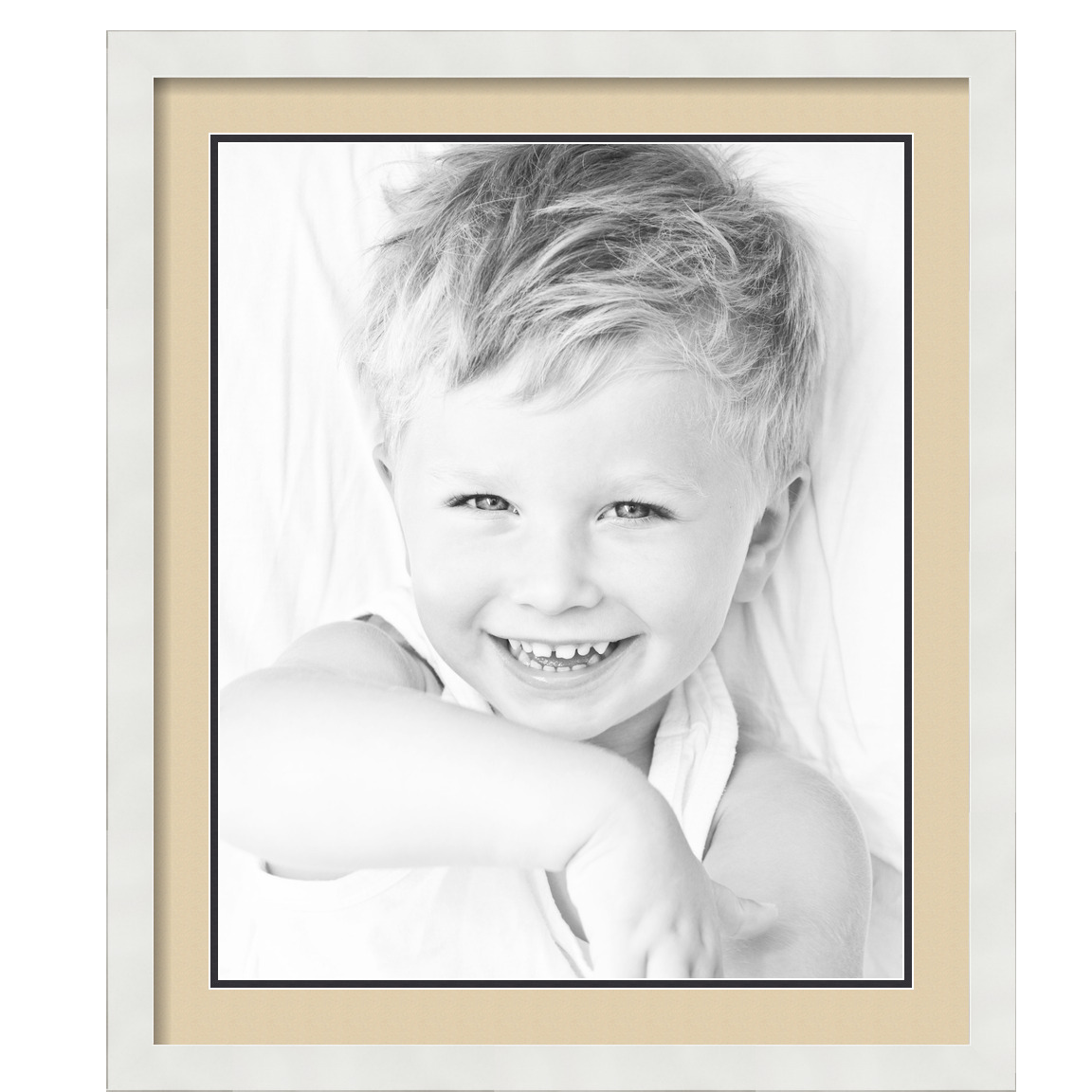 ArtToFrames Matted 22x26 White Picture Frame with 2" Double Mat, 18x22 Opening