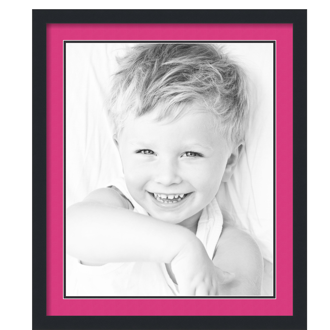 ArtToFrames Matted 22x26 Black Picture Frame with 2" Double Mat, 18x22 Opening