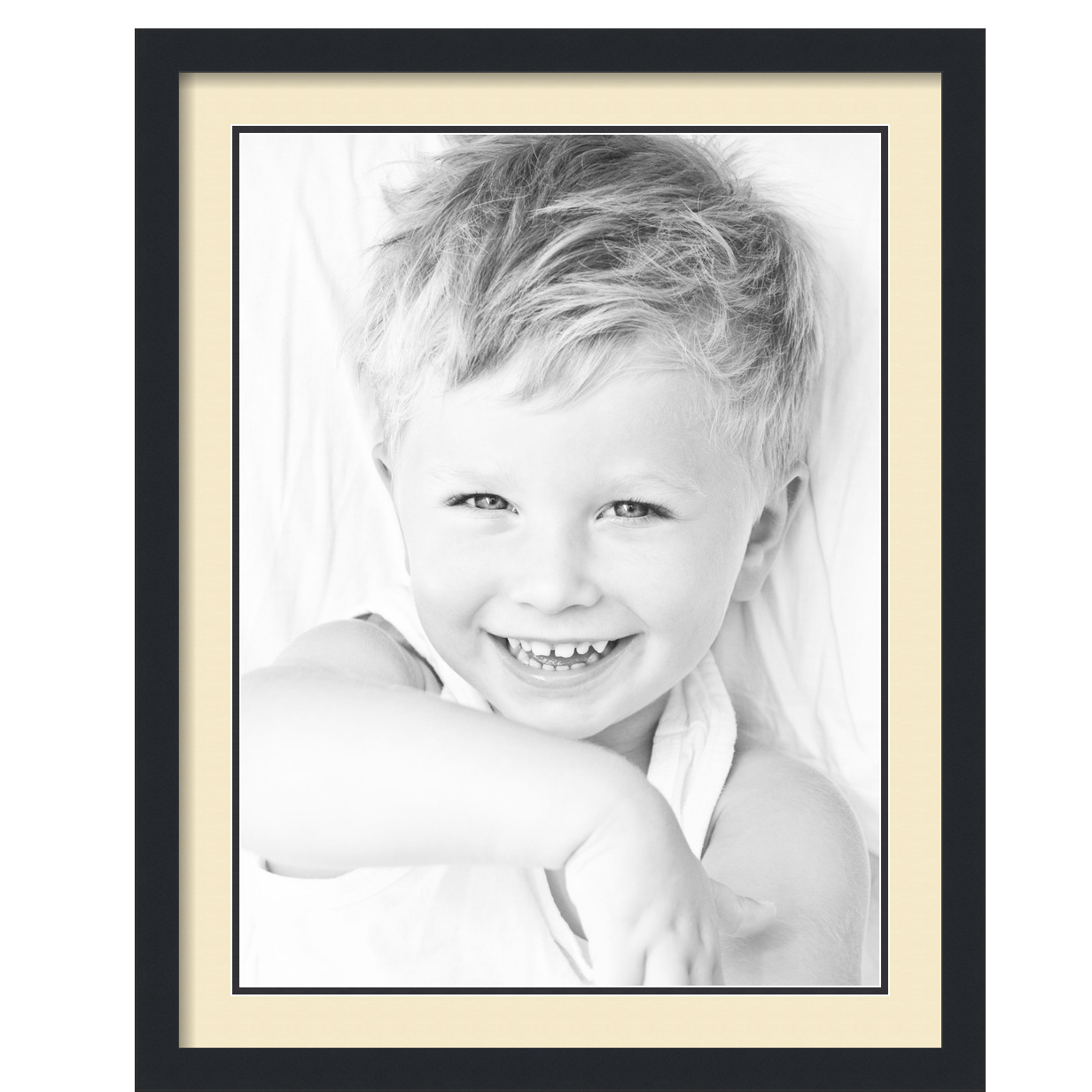 ArtToFrames Matted 22x28 Black Picture Frame with 2" Double Mat, 18x24 Opening