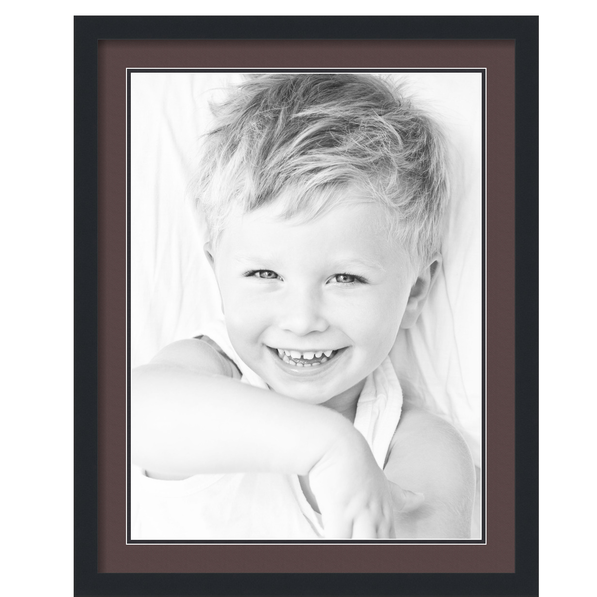 ArtToFrames Matted 22x28 Black Picture Frame with 2" Double Mat, 18x24 Opening