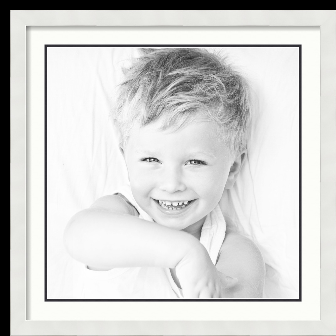 ArtToFrames Matted 24x24 White Picture Frame with 2" Double Mat, 20x20 Opening