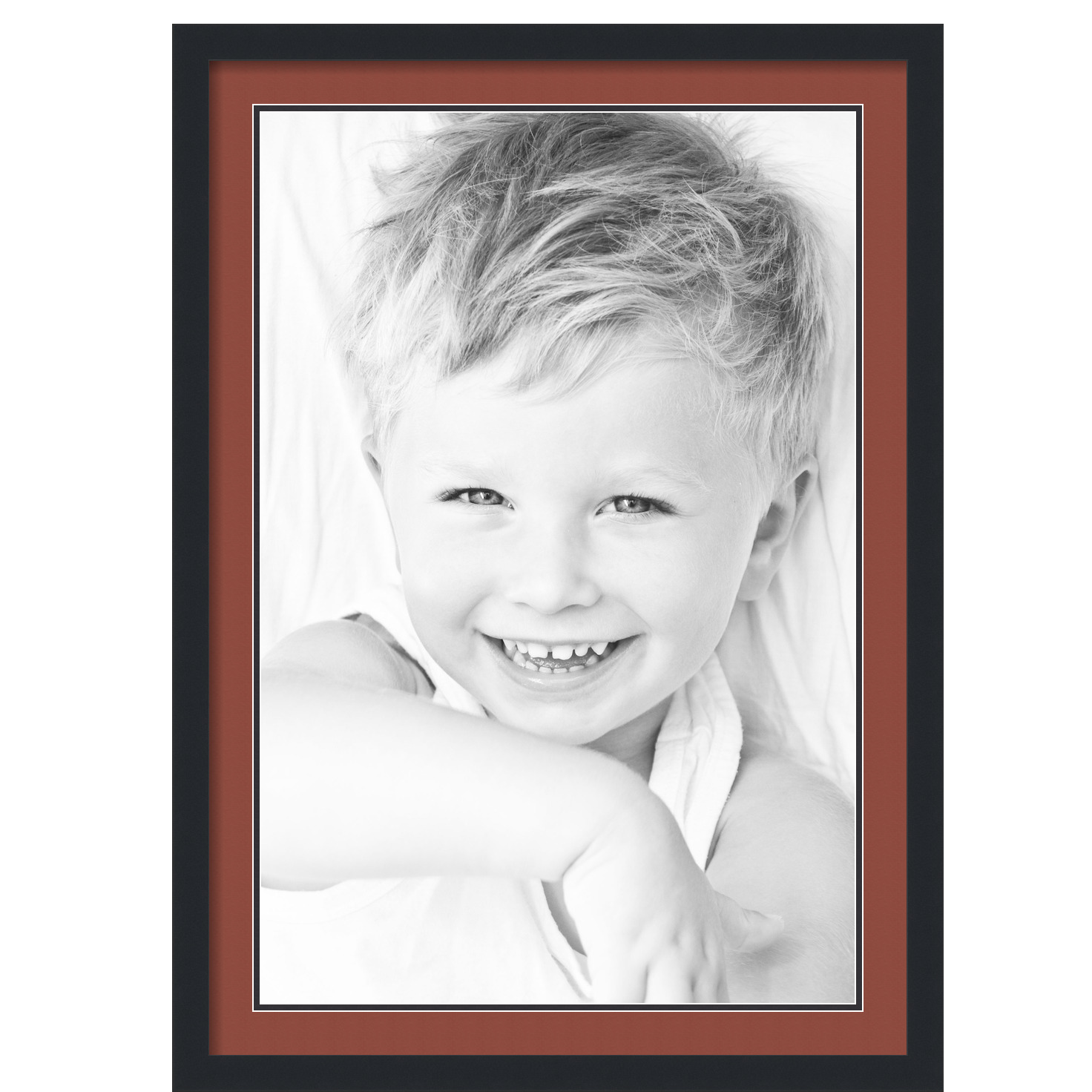 ArtToFrames Matted 24x34 Black Picture Frame with 2" Double Mat, 20x30 Opening