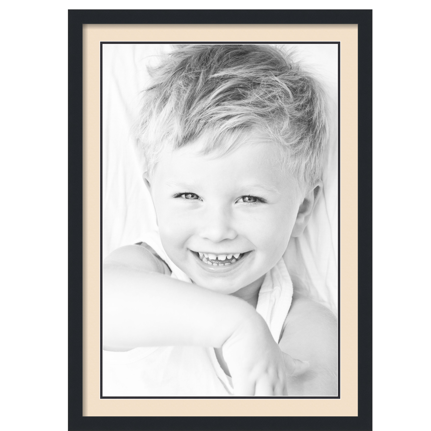 ArtToFrames Matted 24x34 Black Picture Frame with 2" Double Mat, 20x30 Opening