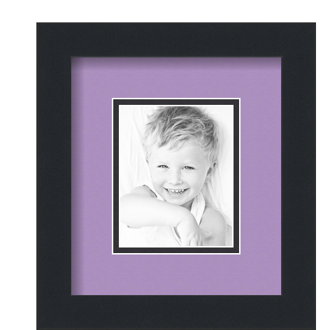 ArtToFrames Matted 7.5x9 Black Picture Frame with 2" Double Mat, 3.5x5 Opening