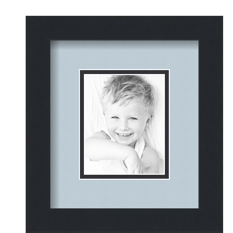 ArtToFrames Matted 7.5x9 Black Picture Frame with 2" Double Mat, 3.5x5 Opening