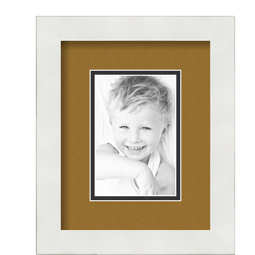 ArtToFrames Matted 8x10 White Picture Frame with 2" Double Mat, 4x6 Opening