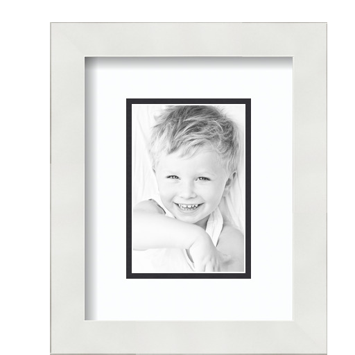 ArtToFrames Matted 8x10 White Picture Frame with 2" Double Mat, 4x6 Opening