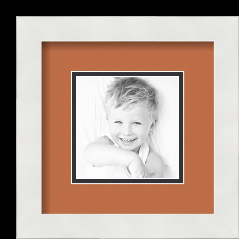 ArtToFrames Matted 9x9 White Picture Frame with 2" Double Mat, 5x5 Opening