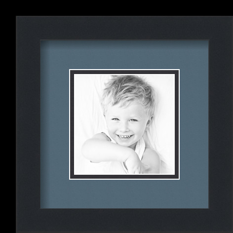 ArtToFrames Matted 9x9 Black Picture Frame with 2" Double Mat, 5x5 Opening