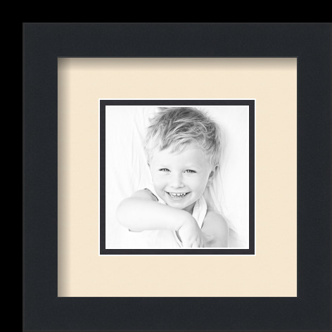 ArtToFrames Matted 9x9 Black Picture Frame with 2" Double Mat, 5x5 Opening