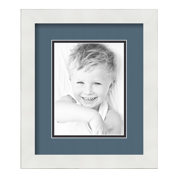 ArtToFrames Matted 10x12 White Picture Frame with 2" Double Mat, 6x8 Opening