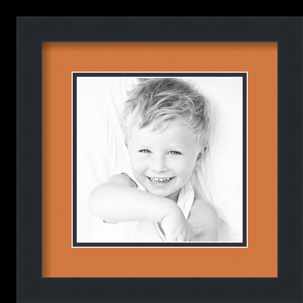 ArtToFrames Matted 12x12 Black Picture Frame with 2" Double Mat, 8x8 Opening