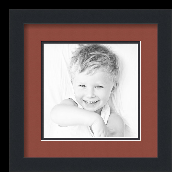 ArtToFrames Matted 12x12 Black Picture Frame with 2" Double Mat, 8x8 Opening