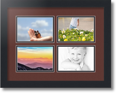 ArtToFrames Collage Mat Picture Photo Frame - 4 4x6" Openings in Satin Black 11