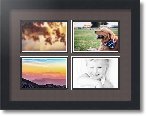 ArtToFrames Collage Mat Picture Photo Frame - 4 4x6" Openings in Satin Black 11