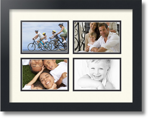 ArtToFrames Collage Mat Picture Photo Frame - 4 4x6" Openings in Satin Black 11