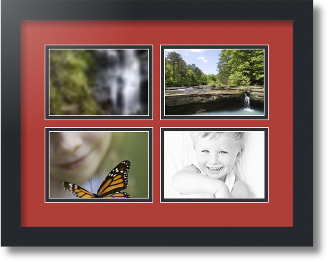 ArtToFrames Collage Mat Picture Photo Frame - 4 4x6" Openings in Satin Black 11