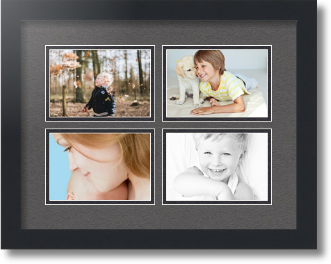 ArtToFrames Collage Mat Picture Photo Frame - 4 4x6" Openings in Satin Black 11