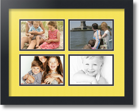 ArtToFrames Collage Mat Picture Photo Frame - 4 4x6" Openings in Satin Black 11