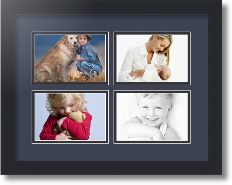 ArtToFrames Collage Mat Picture Photo Frame - 4 4x6" Openings in Satin Black 11