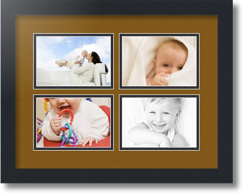 ArtToFrames Collage Mat Picture Photo Frame - 4 4x6" Openings in Satin Black 11