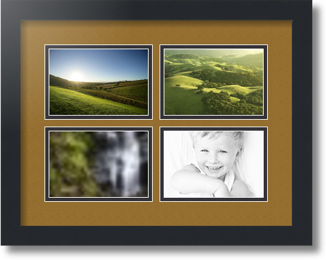 ArtToFrames Collage Mat Picture Photo Frame - 4 4x6" Openings in Satin Black 11