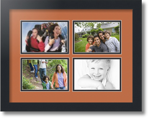 ArtToFrames Collage Mat Picture Photo Frame - 4 4x6" Openings in Satin Black 11