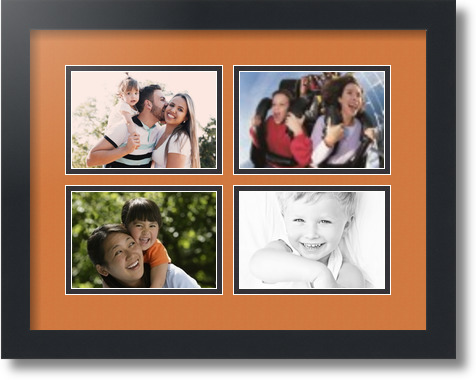 ArtToFrames Collage Mat Picture Photo Frame - 4 4x6" Openings in Satin Black 11