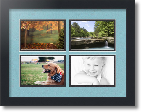 ArtToFrames Collage Mat Picture Photo Frame - 4 4x6" Openings in Satin Black 11