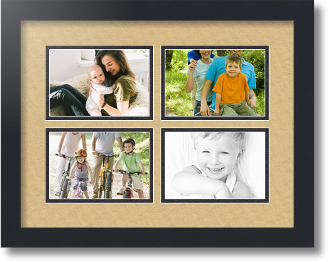 ArtToFrames Collage Mat Picture Photo Frame - 4 4x6" Openings in Satin Black 11