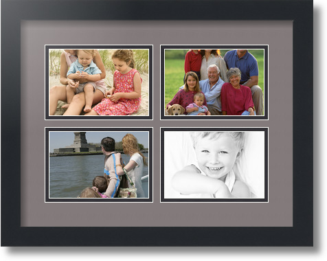 ArtToFrames Collage Mat Picture Photo Frame - 4 4x6" Openings in Satin Black 11