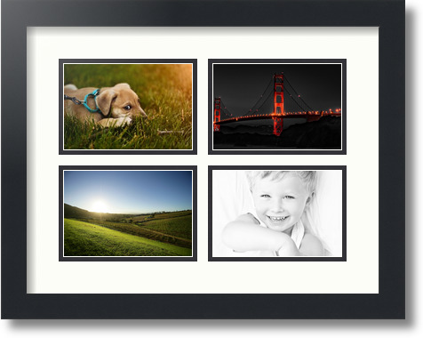 ArtToFrames Collage Mat Picture Photo Frame - 4 4x6" Openings in Satin Black 11