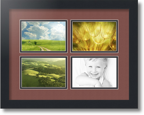 ArtToFrames Collage Mat Picture Photo Frame - 4 4x6" Openings in Satin Black 11